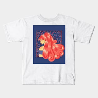 girl with long pink hair Kids T-Shirt